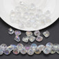 Electroplated Shell Glass Beads 10mm Glossy Ridged Surface 60pcs 22