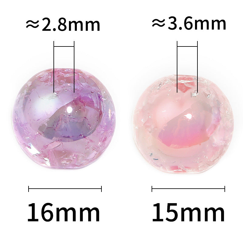 Crackle Bunny Head Acrylic Beads 16mm Pastel Colors 50pcs 3