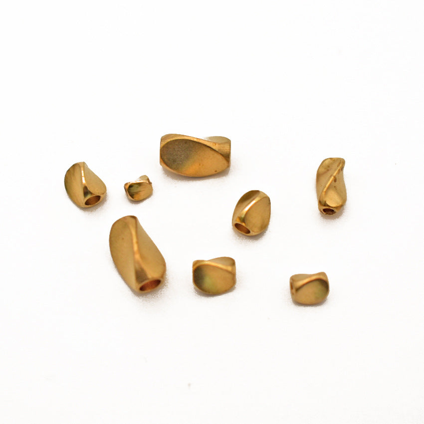 Brass Irregular Rectangular Metal Beads Torsion Twist 100pcs