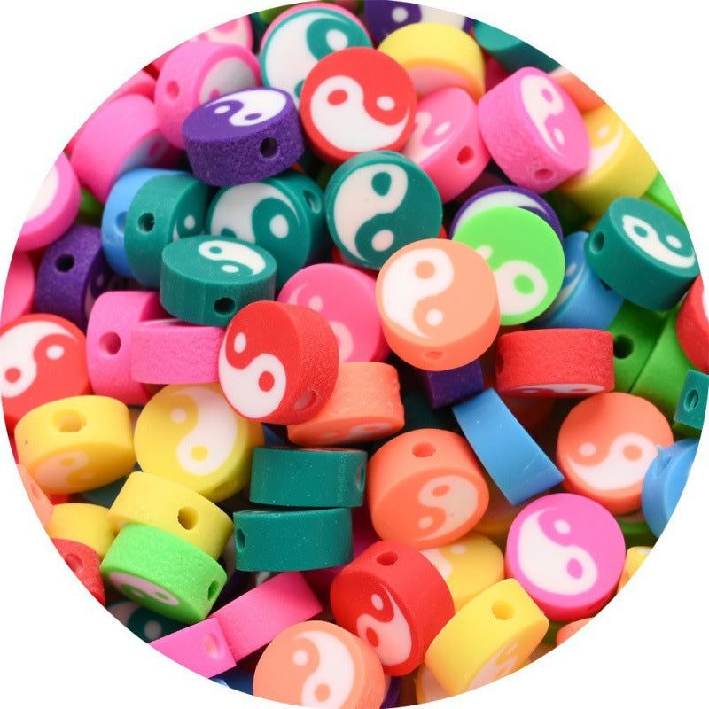 Flat Clay Beads 10mm Color Fruit Cartoon Mixed Design 1000pcs 33