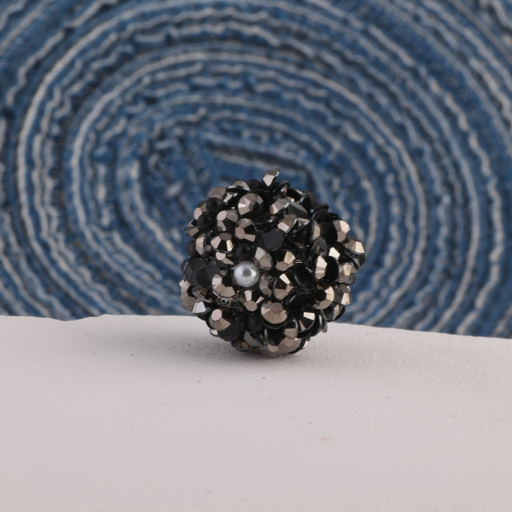 Glitter Bubblegum Beads 14mm Sequin Cluster Rhinestone 10pcs 6