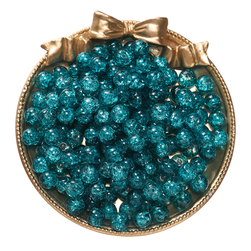 Crackle Round Glass Beads 8mm Colored Hole 1.3mm 50pcs 5