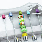 Beadable Ballpoint Pen Hollow Tube Transparent Colorful 18cm 2