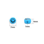 Smiling Face Flat Acrylic Beads 7x4mm Colorful Mixed 200pcs 5