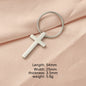 Stainless Steel Cross Keychain Minimalist Polished Silver and Black 6