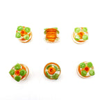 Lampwork Glass Beads Persimmon 10mm Hand Painted Transparent Double-Layer 10pcs 4