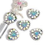 Chain Heart Acrylic Beads 21x25mm Rhinestone Colorful 5pcs 5