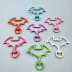 Spray Painted Bat Wing Zinc Alloy Swivel Keychain Clasps 10pcs