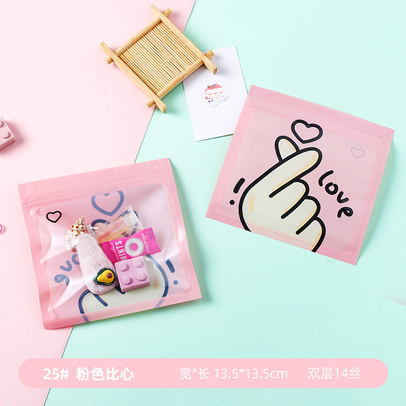 Top Seal Zip Lock Bags 13.5cm Pastel Animal Pattern 10pcs 27