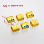 Mountain Map Enamel Alloy Tube Metal Beads 6x8mm Large Hole 20pcs 3