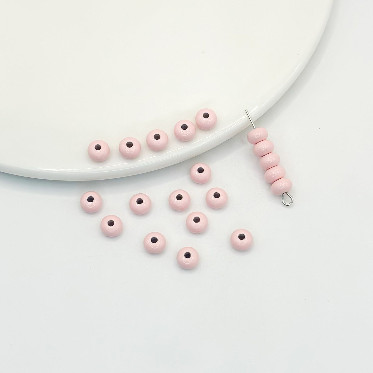 Alloy Spacer Beads 6mm Colorful Baking Painted 50pcs 7