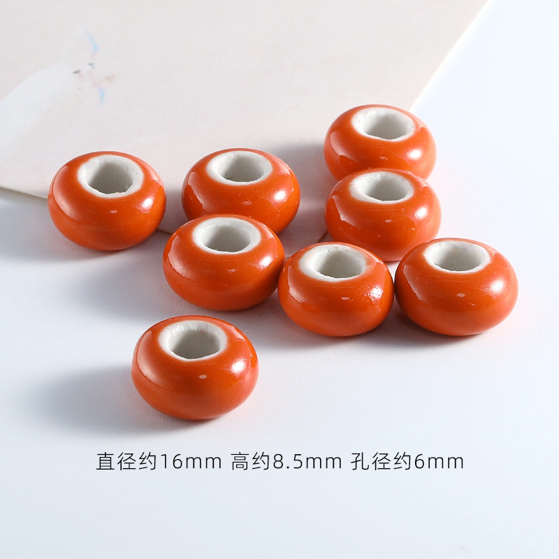 Ceramic Round Spacer Beads 16mm Solid Color 20pcs 18