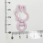 Spray Painted Bunny Head Zinc Alloy Buckle Keychain Clasps 20pcs 11