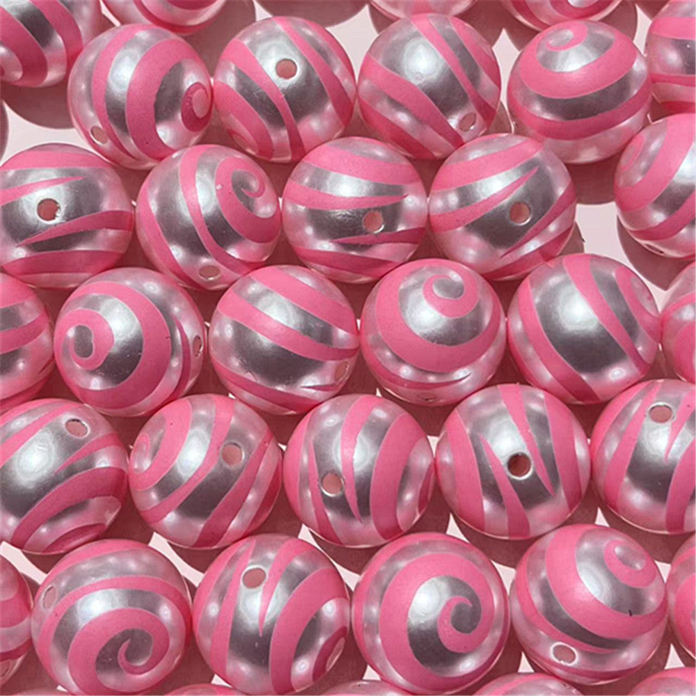 Imitation Pearl Swirl Acrylic Beads 16mm ABS Plastic Glossy 100pcs 3