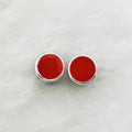 Flat Round Acrylic Beads 12mm Glossy Mixed Colors Silver Frame 50pcs 6
