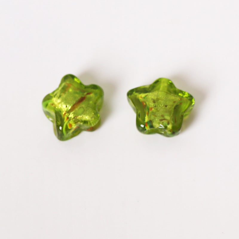 Lampwork Glass Beads Star 15mm Vintage Foil Filled 50pcs 11