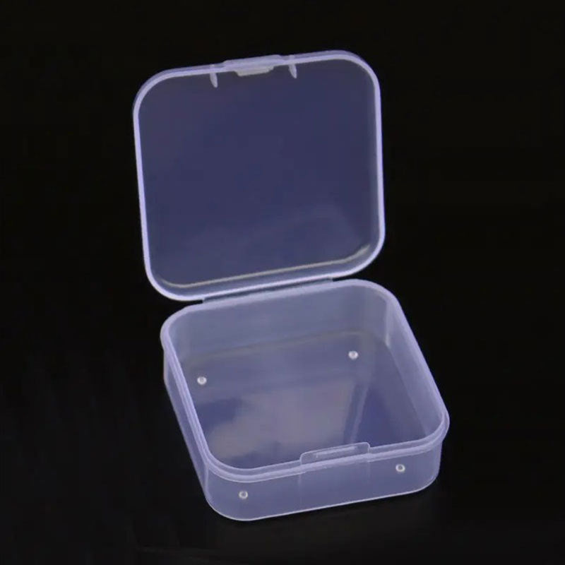 Colorful Clear Square Plastic Bead Storage Boxes 5.5x5.5x2cm 10pcs 10