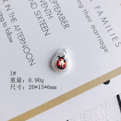 Hand Painted Irregular Shaped Acrylic Beads Imitation Pearl 10pcs 6