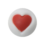 15mm Heart Silicone Beads Multi Color Layered Two Tone Matte 50pcs 6