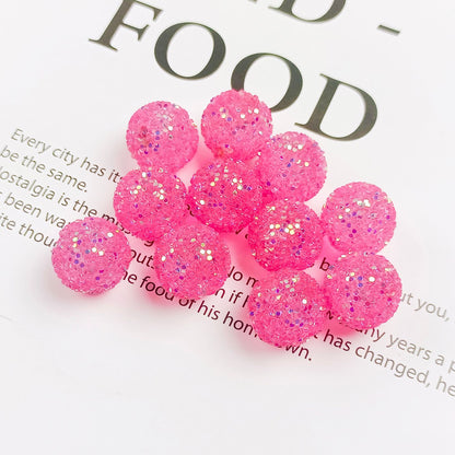 Glitter Bubblegum Beads 16mm Colorful Iridescent Sparkle 1pc 22