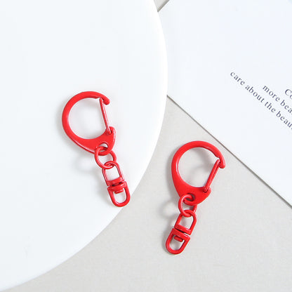 Zinc Alloy D Shaped Colorful Buckle Keychain Clasps 20pcs 38mm 6