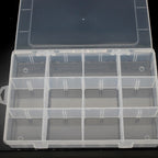 Plastic Organizer Box Clear 12 Compartments Detachable 5pcs 19cm 3