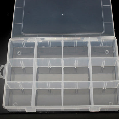 Plastic Organizer Box Clear 12 Compartments Detachable 5pcs 19cm 3