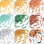 Curved Tube Acrylic Beads 32mm Translucent Mixed Colors 40pcs