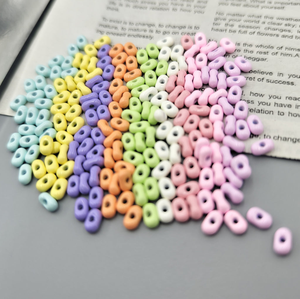 Alloy Peanut Spacer Beads 6mm Baking Painted 40pcs 3