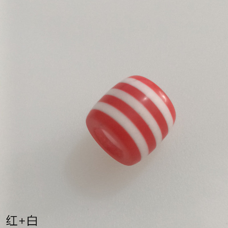 Striped Resin Beads 12mm Large Hole Multicolor Chunky 100pcs 14