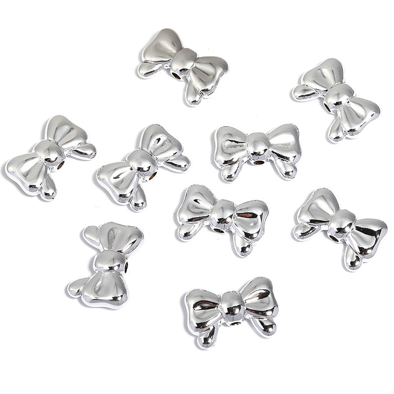 Bow Series CCB Plastic Beads 29mm 25mm Shiny Gold Silver 50pcs 9