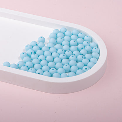 Solid Color Rubberized Round Acrylic Beads 8mm 21
