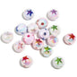 Plating Heart Star Acrylic Beads 16mm Milk White Printed 50pcs 7