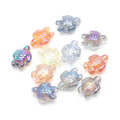 Electroplated Turtle Glass Beads 14X18mm Transparent Rainbow 20pcs 6