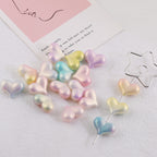 Matte Gradient Heart Acrylic Beads 23mm Imitation Pearl 100pcs 2