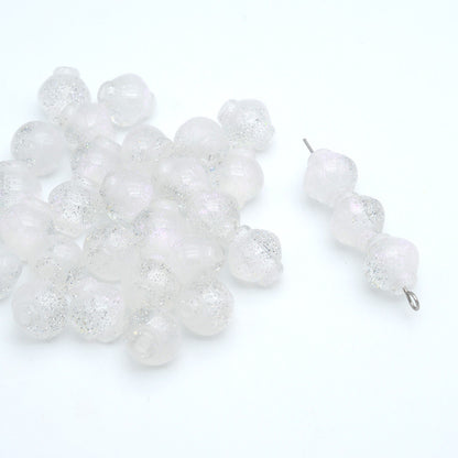 Glitter Powder Lantern Resin Beads 10mm Shimmering Colors 20pcs 7