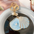 Alloy Rhinestone Shell Keychain with Diamond Pearl Inlay 10.9cm 6