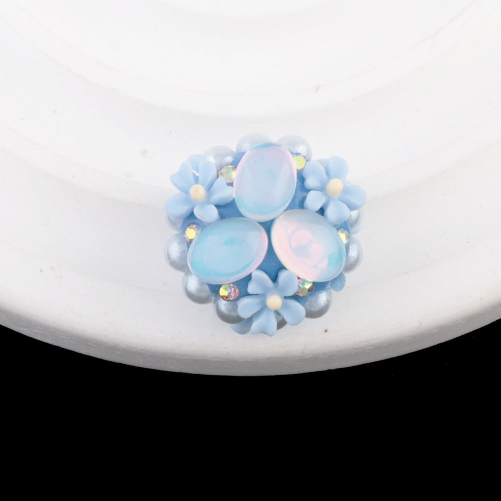 Cat Eye Bubblegum Beads 16mm Triple Flower Cluster Pastel 6pcs 7