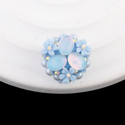 Cat Eye Bubblegum Beads 16mm Triple Flower Cluster Pastel 6pcs 7