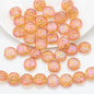 Electroplated Flat Spiral Glass Beads 12mm Metallic Iridescent 30pcs 10