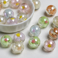 Sweet Bow Inside Resin Round Acrylic Beads 16mm 10pcs