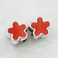 Five Petal Flower Acrylic Beads 13mm Enamel CCB Plastic 50pcs 6