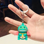 Silicone Dinosaur Keychain Cartoon Animal with Wings and Smile 7