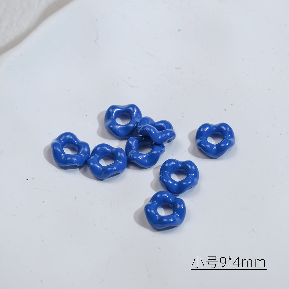Acrylic Wavy Spacer Beads 9mm Mini Glossy Finish 100pcs 6