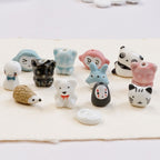 Hand Painted Animal Ceramic Beads Colorful Assorted Shapes 5pcs