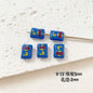 Baking Painted Potato Chips Card Metal Beads 2mm Hole 20pcs 24