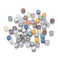 Electroplated Rose Glass Beads 6mm Small Etched Floral 50pcs 5
