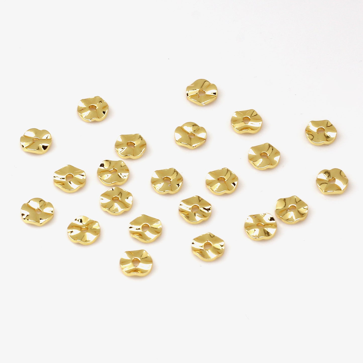Brass Irregular Ripple Spacer Beads 4-8mm 100pcs 5