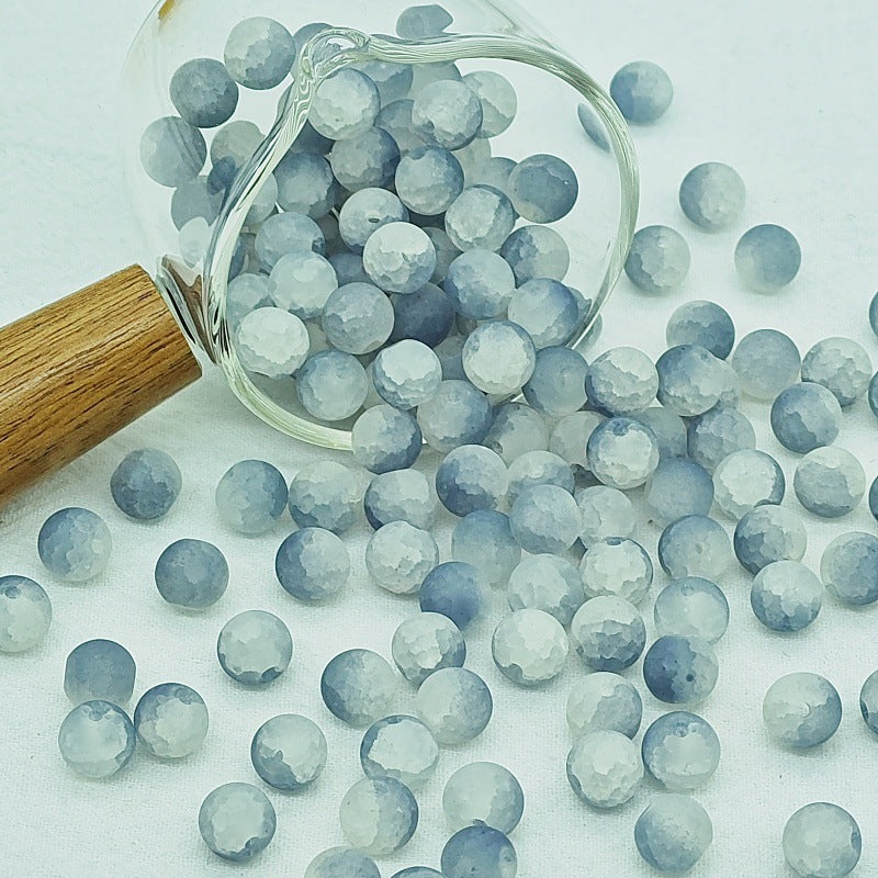 Frosted Round Glass Beads 10mm Matte Mixed Colors 50pcs 9