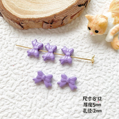 Bow Ballet Shoe Metal Beads Decorative Pastel Painted 20pcs 9